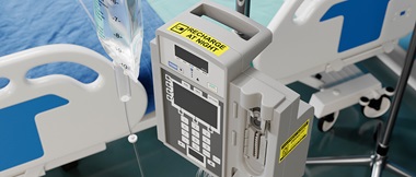 Medizinische gerät ein krankenbett mit tropf