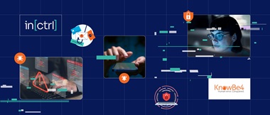  Ein dunkelblaues Hintergrundbild welches verschiedene Szenarien von Cyberbedrohungen darstellt.