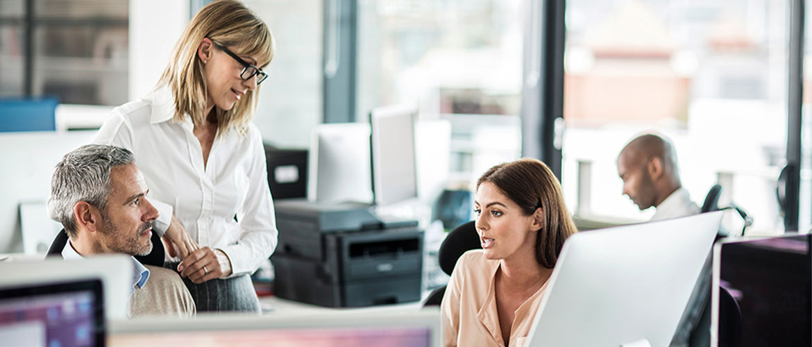 Menschen Unterhalten in der Büro
