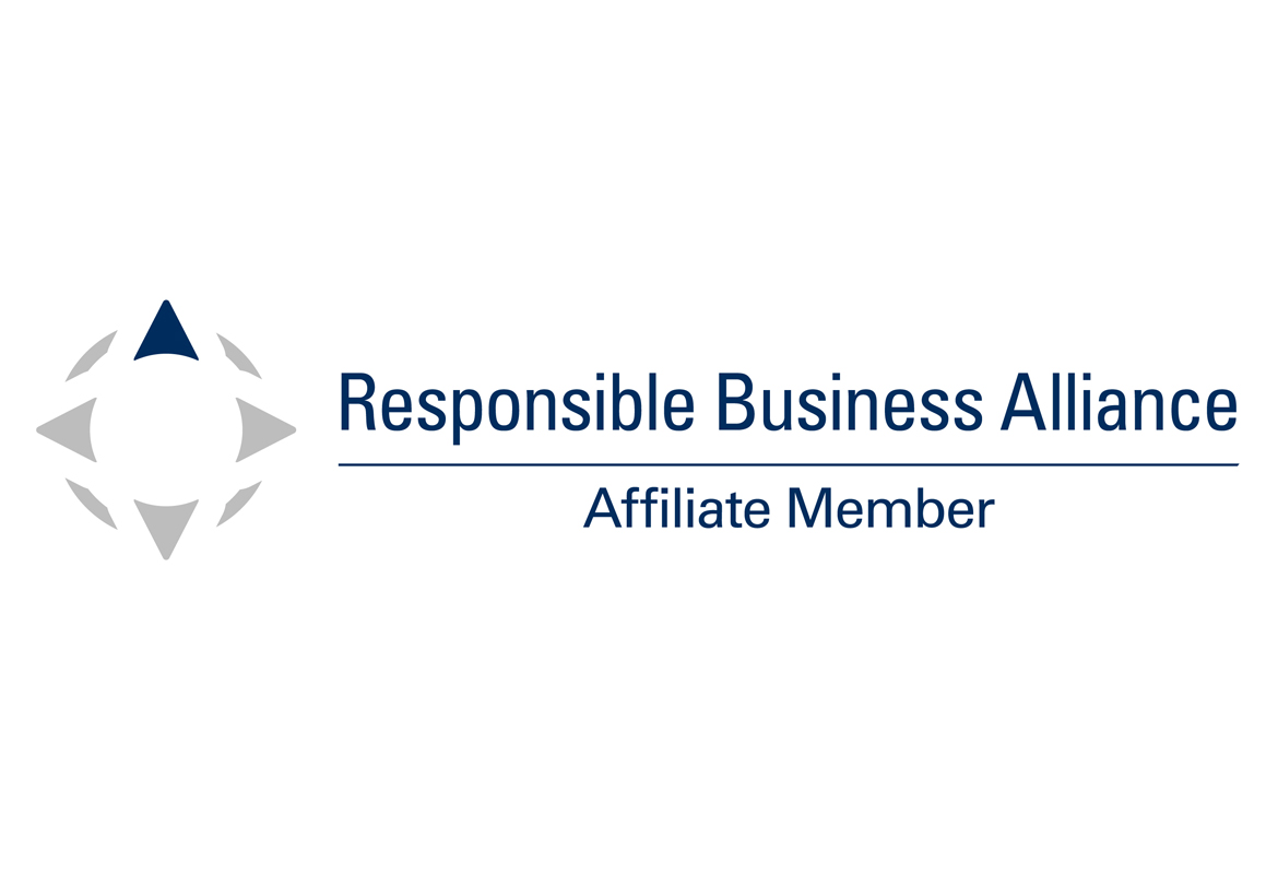 Responsible Business Alliance and affiliate member in blue on a white background